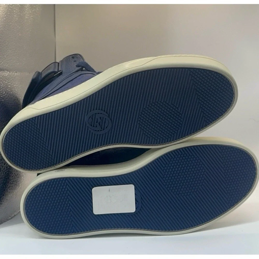 Gucci Guccissima High Top Sneakers Blue Men US 8‎ EU 39 /5 Made in Italy 409766